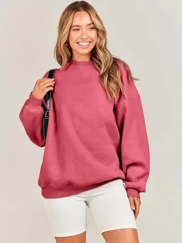 Vista 6 de ANRABESS Sudaderas de gran tamaño con capucha para mujer, cuello redondo, sin botones, ropa casual de otoño, ropa de preparación, adolescentes