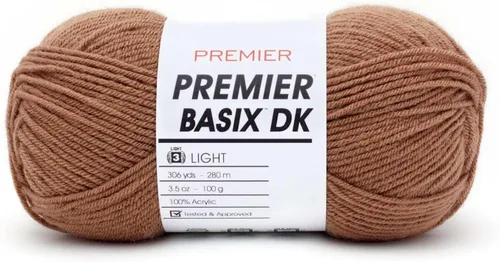 Vista 13 de Premier Yarns Basix DK - Hilo de peso, hecho de acrílico, hilo ideal para ganchillo y tejido, lavable a máquina, rubor, 3.5 onzas, 306 yardas
