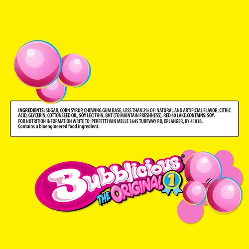 Vista 3 de Bubblicious Goma de mascar para adultos y niños, 18 paquetes de 5 piezas (90 piezas en total) Individually Wrapped Bubblegum, Bulk Pack, Great for