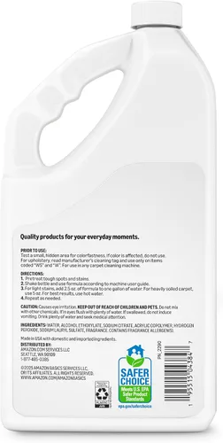 Vista 5 de Amazon Basics Limpiador de alfombras, removedor de manchas de alfombras, aroma fresco, 64 onzas líquidas