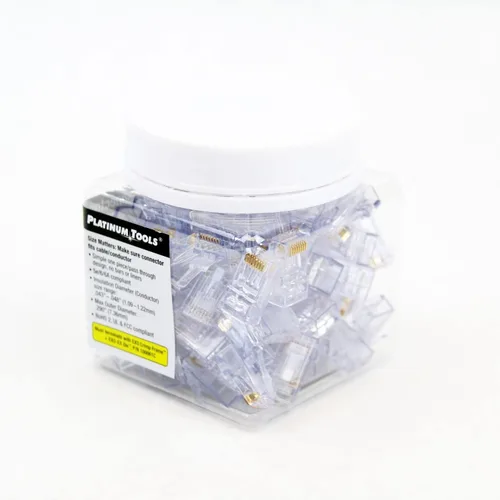 Vista 3 de Platinum Tools 202048J ezEX48 Conector para terminación de cable Ethernet, 100 por tarro