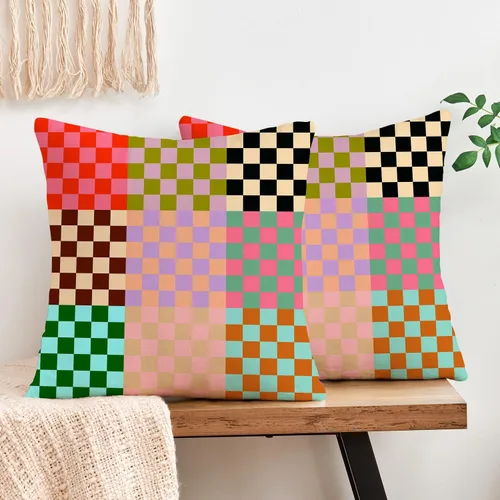 Vista 8 de Fundas de almohada negras de mediados de siglo de los años 70 y 80, fundas de almohada retro, fundas de almohada Morden geométricas abstractas
