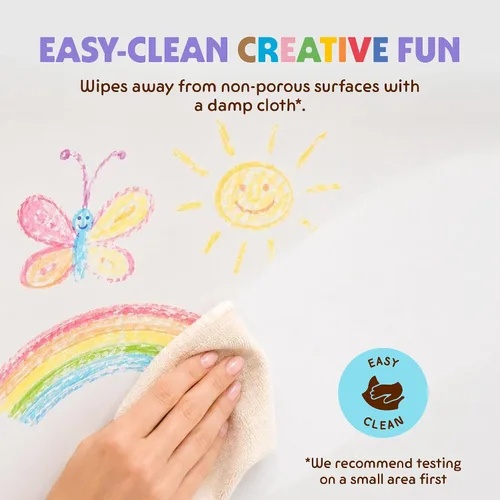 Vista 8 de Honeysticks Crayones de baño súper jumbo no tóxicos (paquete de 7) para niños pequeños de 1 a 3 años y niños de 4 a 8 años, crayones de cera