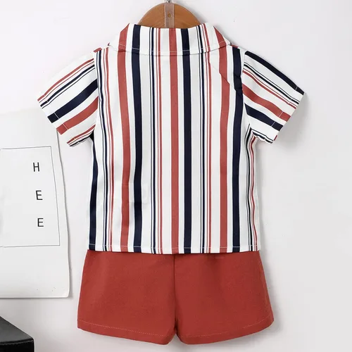 Vista 2 de Toddler Girl Fall Winter Clothes Toddler Boys Short Sleeve Stripe Prints Shirt Tops and Toddler Boy Soccer