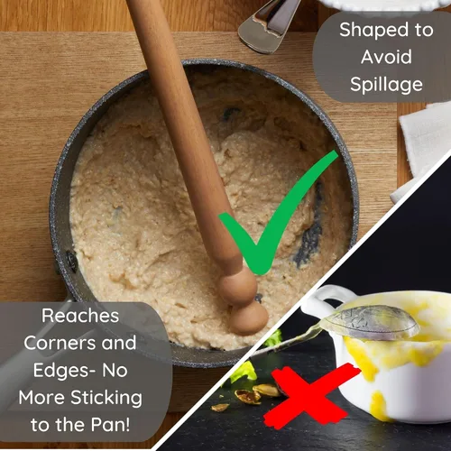 Vista 5 de Muldale Spurtle de gachas escocesas – Cuchara de madera de avena de 11.5 pulgadas – Herramienta de cocina tradicional – Palito de cocina de madera