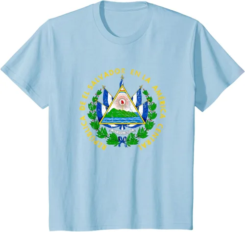 Vista 11 de Escudo de armas de El Salvador Salvadoran Distressed Design T-Shirt