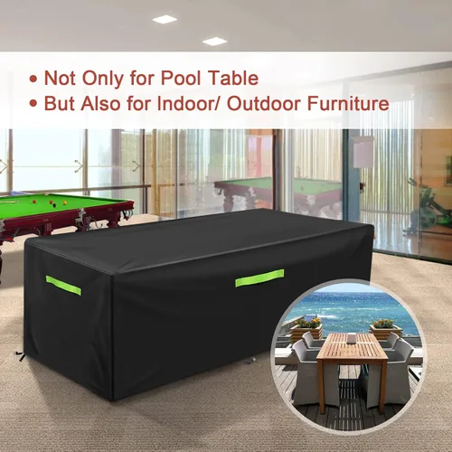 Vista 10 de GEMITTO Cubierta para Mesa de Billar de 7/8/9 Pies, Cubierta de Billar Impermeable de Tela de Poliéster para Mesa de Snooker Billar