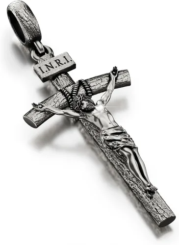 Vista 11 de Collar de crucifijo católico para hombres y mujeres, collar de cruz de plata antigua/oro/plata con exquisito colgante de Jesús, cadena de acero
