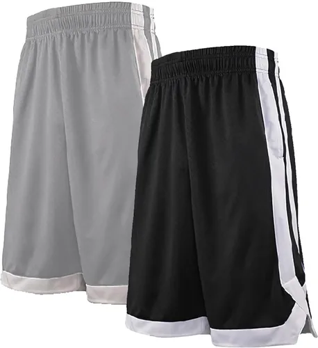 Vista 19 de TopTie Pantalones cortos de baloncesto de malla de 7 pulgadas con bolsillos para hombre, pantalones cortos deportivos activos de 2 tonos, pantalones