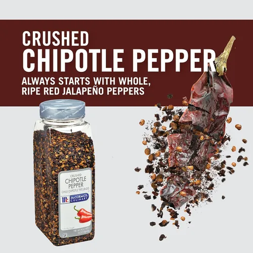 Vista 2 de McCormick Culinary Pimiento chipotle triturado, 16 onzas, un recipiente de 16 onzas de condimento de pimienta chipotle seca para un sabor dulce