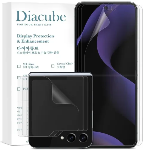Vista 12 de [Paquete de 3+3] para Samsung Galaxy Z Flip 3 0.18 oz, protector de pantalla mate antirreflejos EPU+TPU, cubierta completa en el interior + 3