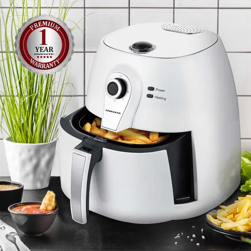 Vista 8 de OVENTE Freidora de aire compacta, olla caliente eléctrica de 3.2 cuartos de galón con potencia de 1400 W, temperatura ajustable, apagado automático