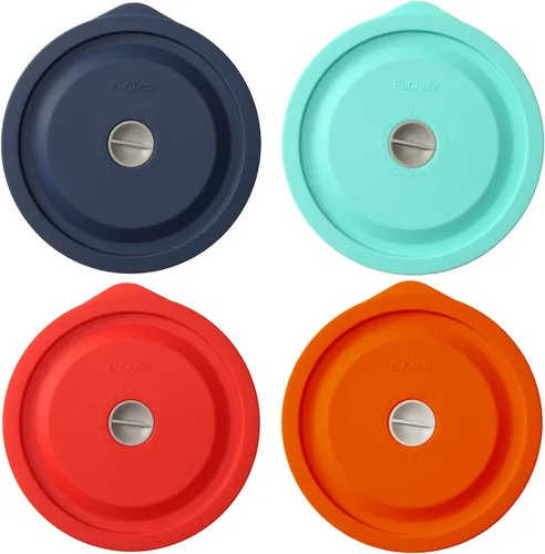 Vista 12 de Tapas de repuesto para Pyrex 7200-PC de 2 tazas, tapa de cobertura de almacenamiento redonda de silicona para tazón de vidrio Anchor Hocking Beige 4