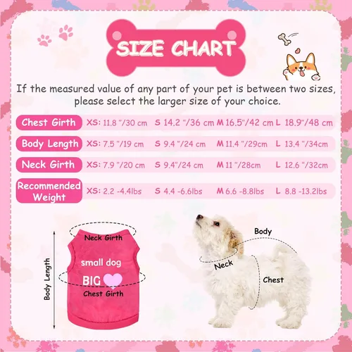 Vista 2 de Frienda Paquete de 6 ropa para perros pequeños, bonitos patrones, talla XS