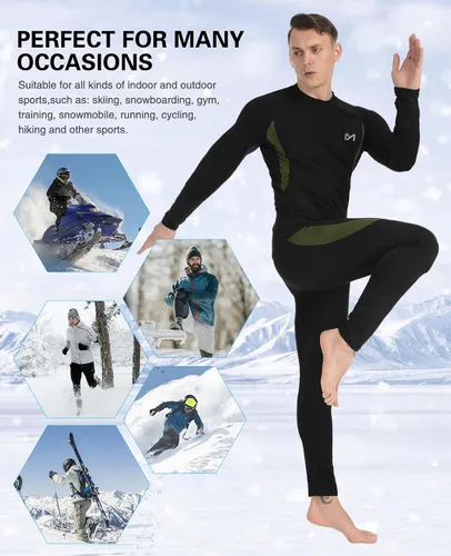 Vista 5 de MEETYOO mens Thermal Underwear for Men,men's Base Layer,2 Sets Long Johns Lined With Hunting Gear