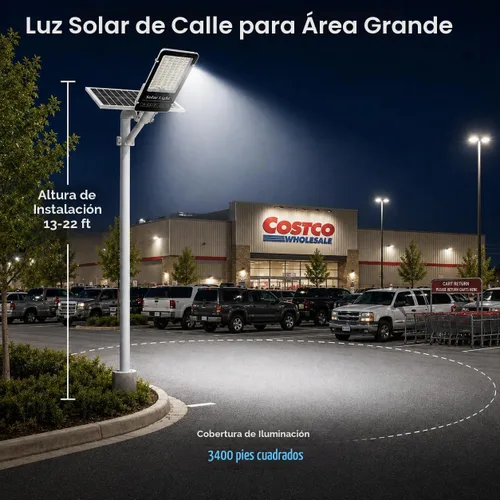 Vista 2 de Luz de calle solar de WYWNA, IP66 impermeable luces solares comerciales al