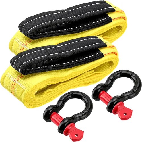 Vista 8 de Pindex Paquete de 2 eslingas de elevación de red de 2 pulgadas x 8 pies, 11000 libras, fuerza de rotura, 3500 libras, fuerzas de tracción, correas