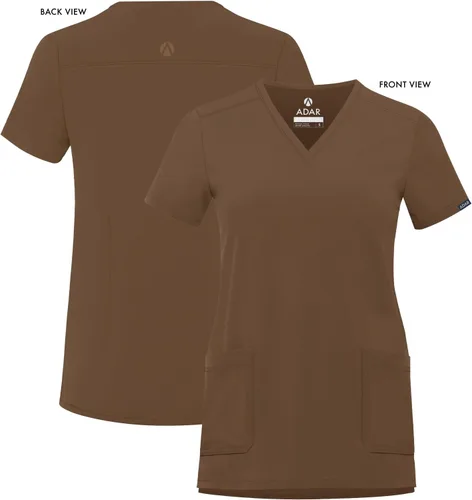 Vista 5 de Adar Addition - Ropa quirúrgica para mujer, moderna camiseta médica con cuello en V
