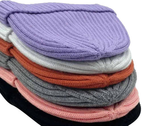 Vista 5 de CYNROFVEN Gorros de punto para hombres y mujeres, con forro polar para invierno, cálidos gorros de punto con puños para exteriores y uso diario