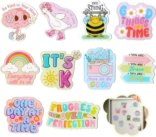 Vista 6 de Weewooday - 10 imanes de nevera inspiradores a granel, imanes decorativos para refrigerador, lindos accesorios de casillero, cita motivacional
