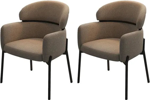 Vista 12 de Sillas de cocina de comedor con lino de algodón, juego de sillas de comedor con cojines, silla de sala de estar con almohadilla antideslizante