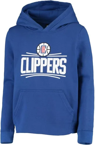 Vista 2 de Outerstuff Sudadera con capucha de forro polar con logotipo primario de Los Angeles Clippers para jóvenes