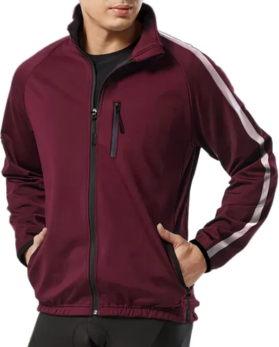 Vista 6 de Wulibike Cycling Jackets for Men, Reflective Running Jacket Men Winter Cycling Clothing Full Zip with Pocket