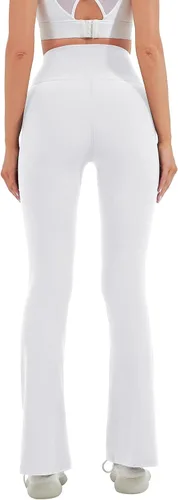 Vista 105 de HEGALY Pantalones de yoga acampanados para mujer, leggings cruzados, suaves, de cintura alta, pantalones casuales de entrenamiento con corte de bota
