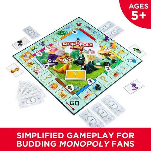 Vista 2 de Monopoly Junior - Juego de mesa para 4 jugadores, a partir de 5 años (exclusivo de Amazon)