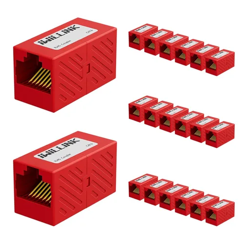 Vista 24 de iwillink Conector Ethernet RJ45, conector hembra a hembra RJ45 para cable Ethernet Cat7 Cat6 Cat5e Cat5, adaptador extensor, paquete de 5, negro