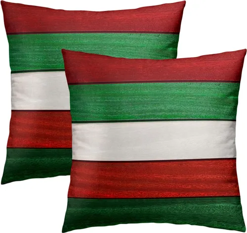 Vista 14 de Juego de 2 fundas de almohada rústicas de 16 x 16 pulgadas / 16.0 x 16.0 in., juego de 2 fundas de almohada cuadradas de algodón con diseño