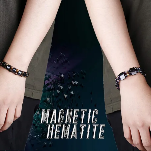 Vista 6 de THUNARAZ Juego de 12 pulseras magnéticas de hematita para hombres y mujeres, pulsera de piedra de ojo de tigre, regalo de alivio de Stree