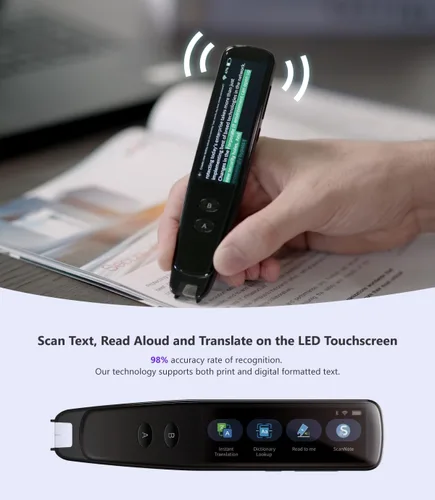 Vista 2 de PenPower WorldPenScan Go - Lápiz de traducción con escaneo, lectura, grabación de audio, interpretación en vivo y compañero de lectura AI para niños