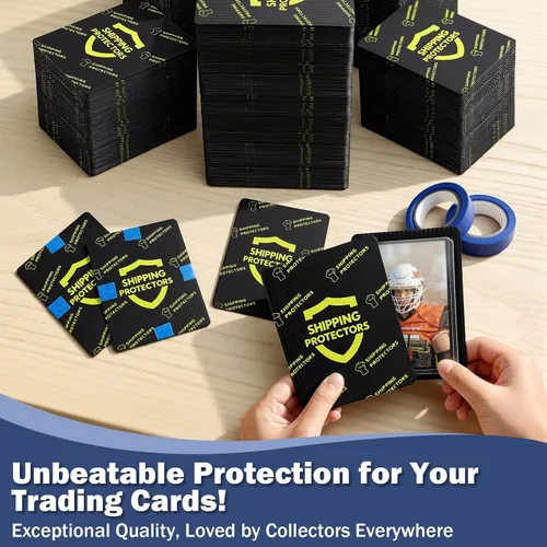 Vista 5 de Paquete de 1000 protectores de envío de tarjetas intercambiables de 3.5 x 4.5 pulgadas con 8 rollos de cinta, hoja corrugada resistente para envío