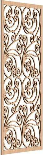 Vista 174 de 9 3/8"W x 24 3/8"H x 1/4"T Marilla Decorativos Paneles de Pared de Madera Calado, Abedul