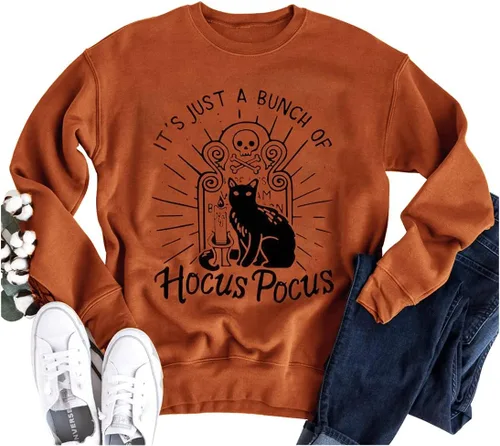 Vista 7 de CHUNTIANRAN Sudadera de Halloween para mujer 1692 Salem Broom Co sudadera ligera de bruja 1692 negro