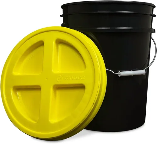 Vista 43 de ePackageSupply - Cubo de 5 galones, grado alimenticio, sin BPA, color negro y negro, 1 unidad Negro/Negro