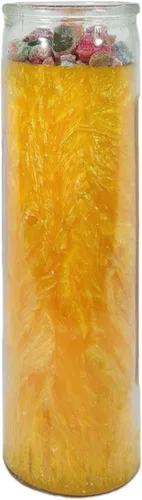 Vista 2 de Destruye todo-Vela de hechizo de intención espiritual de cera de palma [amarillo] Vela CASA ESOTERICA PERFUMADA- (ARRAZA COM TODO)