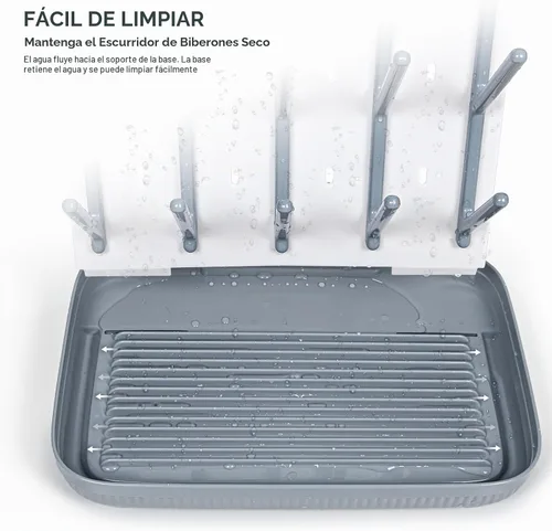 Vista 3 de Estante para secar biberones Termichy: Soporte grande vertical para secar botellas - Estante de secado vertical ahorrador de espacio para biberones