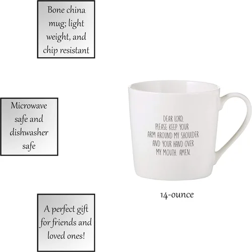 Vista 2 de Faithworks Creative Brands - Taza de café inspiradora de porcelana blanca, 14 onzas, Dear Lord Querido Señor