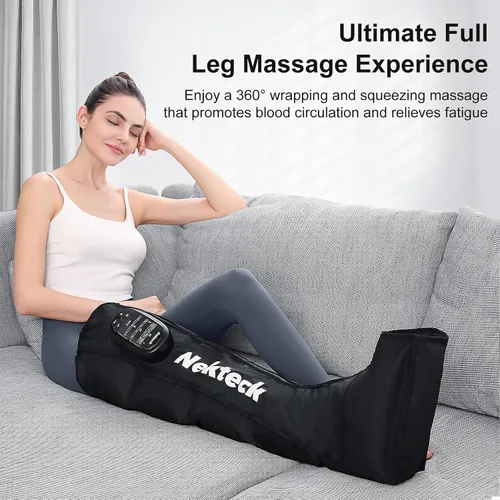 Vista 2 de Nekteck Masajeador inalámbrico de compresión de piernas, herramientas de masaje elegibles para la circulación y el alivio del dolor, botas