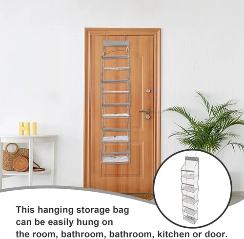 Vista 4 de VICASKY Over The Door Hanging Storage Bag Pocket Organizer with Hooks Oxford Cloth Multi-purpose Shoe and Item Holder for Closet and Wall Space