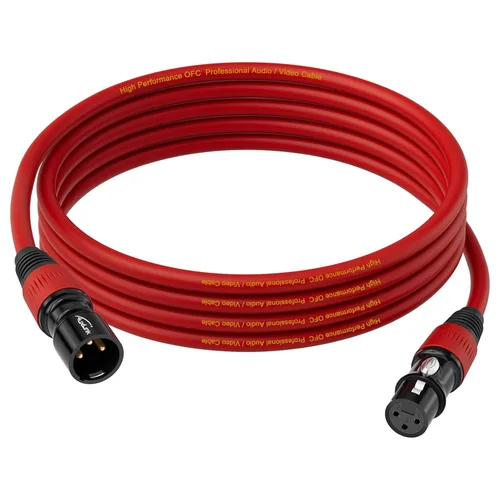 Vista 7 de Cables XLR de 3 pies, XLR macho a hembra, chapado en oro, 3 pines, cable de micrófono - 2