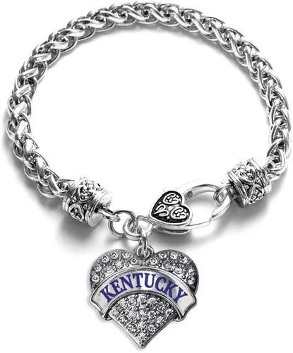 Vista 30 de Pulsera de plata con dije de corazón pavé con joyas de circonita cúbica