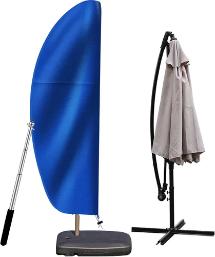 Vista 8 de Funda para sombrilla de patio para exteriores, tela Oxford 420D resistente con poste y cremallera, fácil de instalar, impermeable, resistente a
