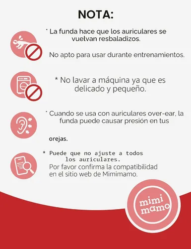 Vista 6 de Mimimamo Cubierta para auriculares súper elástica tamaño L (rosa)