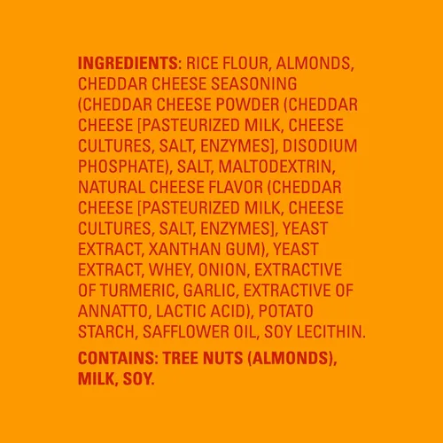 Vista 3 de Blue Diamond Almonds Nut-Thins Galletas Crujientes Sin Gluten, Queso Cheddar, Tamaño Familiar, 7.7 oz