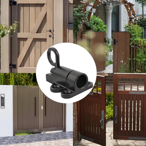 Vista 6 de Pestillos de cierre automático de aleación de aluminio, cerradura automática negra de puerta de resorte, cerradura de puerta de ventana