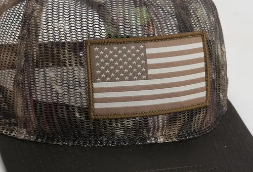 Vista 5 de Paramount Outdoors Gorra All Mesh Breeze de bandera estadounidense, malla aplastable, gorra de cuerda para sombrero de camionero