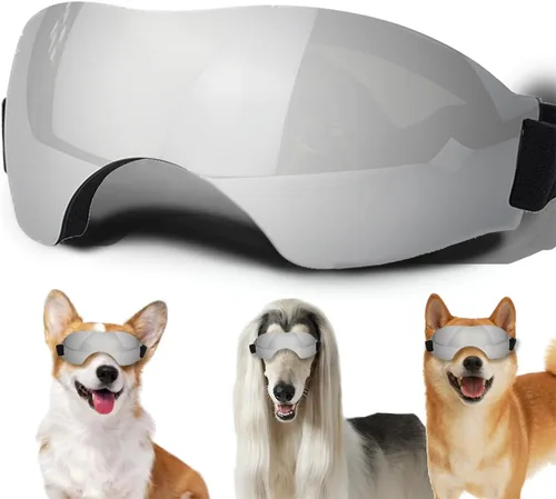 Vista 9 de Gafas de sol para perros pequeños, gafas para perros con correa ajustable, protección UV, adecuadas para perros pequeños Estilo liso-Multicolor